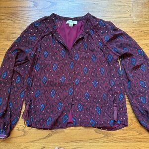 Allison New York Maroon and Blue Blouse